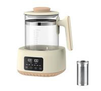 Chauffe-lait électrique et bouilloire à eau chaude, pot de santé en verre de 1,3 L avec filtre en acier inoxydable 304, minuterie intelligente et arrêt automatique, pour la préservation de la santé