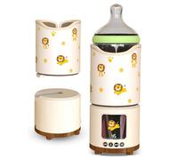Chauffe lait maternel, 2 en 1 Chauffe Biberon Intelligent et Machine à Bruit Blanc avec Bluetooth 4 Températures Réglables Chauffe Biberon Portable 40 55C Ecran LCD Port Type C Petit Lion