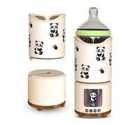 Chauffe lait maternel, 2 en 1 Chauffe Biberon Intelligent et Machine à Bruit Blanc avec Bluetooth 4 Températures Réglables Chauffe Biberon Portable 40 55C Ecran LCD Port Type C Petit Panda