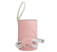 Chauffe-Lait Maternel Sac Housse Chauffe-Lait Portable Chauffe Biberon de Voyage USB Porte-Biberon Chauffe-Lait Electrique Thermostatique pour Bébé(Pink)