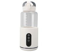 Chauffe-lait Portable, Chauffe-biberon sans Fil Rechargeable par USB en Acier Inoxydable avec Batterie de 5000 MAh, capacité de 300 Ml, Blanc