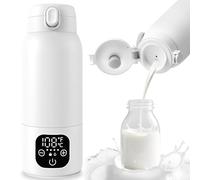 Chauffe-lait portable pour voyage, récipient de formule à emporter avec chauffage rapide, deux modes de chauffage pour le lait maternel et l'eau, longue durée de vie de la batterie et longue durée de