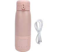 Chauffe-lait portable sans fil Bouteille de voyage à piles 37 ℃ -55 ℃ Réglage de la température pour voiture Voyage Rose 500 ml 5000mah