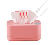 Chauffe-Lingettes Bébé, Distributeur De Lingettes à Eau, Portable Boîte Chauffante Pour Lingettes Humides, Se Réchauffe Rapidement Et Uniformément, Confort Et Sécurité Pour Bébé Nourrissons (Rose)
