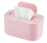 Chauffe-lingettes et distributeur de lingettes humides pour bébé Chauffage intelligent à température réglable Chargement de voiture sans fil pour cadeaux de fête de naissance (Roseate)