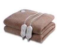 Chauffe-lit électrique Sogo 160 x 140 cm, 60W X2 - Indicateur LED, 3 niveaux Marron