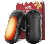 Chauffe Main Portable, Autonomie 23H, 2 en 1 Chaufferette Main Réutilisable, 6000 mAH Conception Divisée Amovible, 2S Chauffage Rapide, Jusqu’à 55 °C, Cadeau de Noël Chaleureux, Noir
