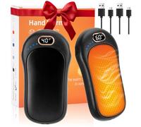 Chauffe Main Rechargeable, 2 Pcs Chaufferette Main Reutilisable 10000 mAh, Température 40 à 60 ℃, Chauffage Double Face, Chaufferette Main Électrique Portable pour l'Extérieur, La Chasse, Le Camping
