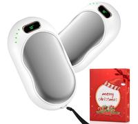 Chauffe Main Rechargeable Chaufferette Main Reutilisable Magnétiques 5000 mAh Chauffe Main Electrique 3 Niveaux de Chauffe Meilleur Cadeau pour Reno Golf Camping Randonnée (Gris Argenté)