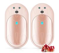 Chauffe Main Rechargeable, Lepwings 2 Pack Chaufferette Main Électrique Reutilisable, 20 Heures de Chauffage Continu avec 3 Modes, Batterie 6000 mAh, Cadeaux d'hiver pour Hommes et Femmes - Rose