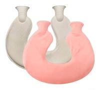 Chauffe-mains d'hiver avec double tête en forme de U pour thérapie par la chaleur ciblée sur le cou et les épaules offrant une chaleur confortable (rose)