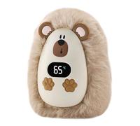 Chauffe-Mains Électrique - Animal Mignon Rechargeable USB-C, Chaufferette Poche Portable, Affichage Température Numérique, Cadeau Hiver Enfant Femme | Orange Kaki Design