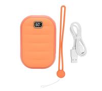 Chauffe-Mains électrique Rechargeable, 4 Niveaux de Chaleur, Chargeur Portable de Type C, 4 000 mAh, Chauffage de Poche sans Eau, Aspect Doudoune pour activités de Plein air (Blanc) (Rose) (Orange)