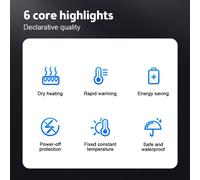 Chauffe-mains électrique WiFi - Alimentation, 50W, 24V, 4 Stangen, IPX4 Wasserdicht, Tuya App, Einstellbare Temperatur, Timer f��r Badezimmer