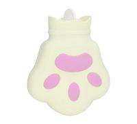 Chauffe-mains en Forme de Patte de Dessin animé, Sac à Eau Chaude, Bouteille D'eau Chaude Chauffante au Micro-ondes en Silicone Mignon pour L'hiver (Jaune clair)