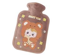 Chauffe-mains en peluche rempli d'eau, bouillotte d'hiver, sac d'eau chaude en peluche de 500 ml, coussin chauffant doux et portable, chauffe-lit de grande capacité pour les pieds et la taille