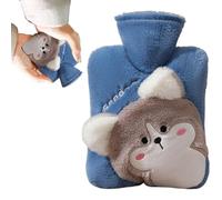 Chauffe-mains en peluche remplie d'eau, bouillotte d'hiver de dessin animé 1000 ml, sac chauffant, coussin chauffant de grande capacité et housse douce pour le lit