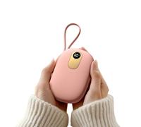 Chauffe-mains et banque d'alimentation 2 en 1 : chauffage double face avec câble intégré | Affichage numérique portable rechargeable 60 ℃ | Cadeaux de voyage d'hiver