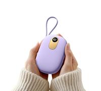 Chauffe-mains et banque d'alimentation 2 en 1 : chauffage double face avec câble intégré | Affichage numérique portable rechargeable 60 ℃ | Cadeaux de voyage d'hiver