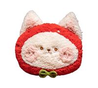 Chauffe-mains, manchon chauffe-mains en peluche pour chat, chauffe-mains en peluche confortable, oreiller en forme d'animal de dessin animé, chancelière d'hiver en peluche à la fraise pour adultes et