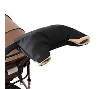 Chauffe-mains universel pour poussettes, doublure en polaire épaisse, coupe-vent, imperméable, facile à installer, housse de poignée de poussette par temps froid, noir