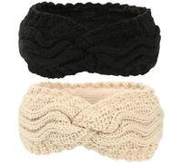Chauffe-oreilles pour femmes bandeaux d'hiver pour femmes 2 pcs tricus chauffe-oreilles avec une doublure chaleureuse à câble doux crochet oreille moulues pour les sports d'extérieur cadeaux d'hiver
