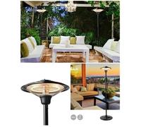 Chauffe-Patios Chauffage D'extérieur 1500 W 1 Réglage De Chaleur Protection Contre Les Chutes Ip34 Noir Multicolore