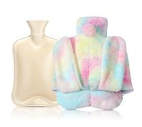 Chauffe Pied, Chauffe Pieds Non électrique, Bouillotte De 2l Avec Housse En Peluche Douce,Chaufferette Pieds Reutilisable Lavable Et Amovible,Convient Aux Pour Femme Homme (D)