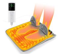 Chauffe-pieds Chauffant électrique, 15,2 X 15,2 Pouces, Chauffe-pieds en Flanelle Douce avec 9 Niveaux de Température et 4 Minuteries, Coussin Chauffant pour Pieds Lavable (Prise