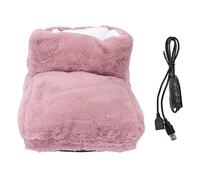 Chauffe-pieds chauffant électrique rose 5 V rechargeable par USB bottes chauffantes épaisses pour la maison, le bureau, le dortoir, bottes chauffantes en velours super doux et
