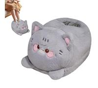Chauffe-pieds - Chaussons chauffants en peluche de 30 cm, chaussures d'animaux douces, coussin thermique | Sous bureau électrique pour et adultes, maison, dortoir, voyage, lit, canapé, système