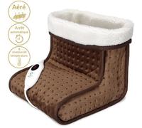Chauffe-pieds électrique 100W 6 niveaux de température lavable botte chauffante minuterie 90min pointure max. 47 brun