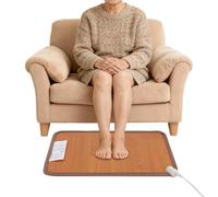 Chauffe-pieds électrique 50 W - Coussin chauffant - 2 niveaux de chauffage - Graphène XPE - Avec télécommande - Aspect bois - Pour la maison, le bureau, le poste de travail debout - Plaque de maintien