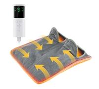 Chauffe-pieds électrique avec 9 réglages de chaleur et 4 minuteries (0,5-1-1,5-2 h), coussinets chauffants antidérapants, peluche ultra douce lavable en machine