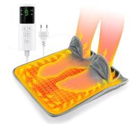 Chauffe-Pieds Électrique avec 9 Températures, 4 Modes Minuterie | tapis chauffant pieds réglable par télécommande à écran LCD et lavable