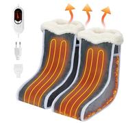 Chauffe-Pieds Électrique Surélevé, Chauffe Pied Chauffant Design Séparé, Réchauffeur De Pieds Avec Sangle Élastique, Chauffage Rapide 6 Niveaux De Température & 4 Minuteries Pour Pieds Froids, Gris