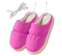 Chauffe-pieds en peluche USB pour garder vos pieds bien au chaud pendant que vous travaillez ou jouez (rose rouge)