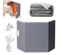 Chauffe-pieds pliable avec couverture, 3 niveaux de chaleur et minuterie de 3 h, chauffage à panneau en 3 pièces avec arrêt automatique, tapis chauffant, distributeur de chaleur pour bureau et maison