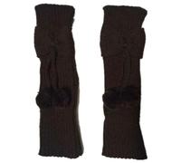 Chauffe-pieds pour chaussures électrique mignon nœud papillon pompon tricot jambes mi-genou bottes chaussettes sur-matelas chauffage chaussures de ski, café, taille unique