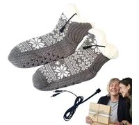 Chauffe-pieds pour hommes, alimenté par USB, motif flocon de neige, chauffe-pieds électrique, fournitures de chauffage portables pour hommes et femmes, par temps froid, hiver, randonnée, ski, pêche, c