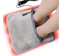 Chauffe-pieds USB chauffant avec 5 niveaux de température réglables et 5 réglages de minuterie, matériau polaire, polyvalent pour le chauffage des pieds, du ventre ou du dos