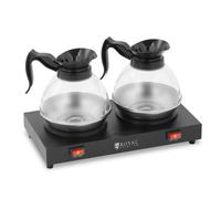 Royal Catering Chauffe-plat de 160 W avec 2 plaques inox réglables séparément et 2 récipients polycarbonate d'1,5 l 160 W - Chauffe-plat buffet Réchauffe plat