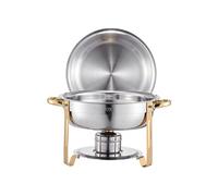 VEVOR Chauffe-Plat 4PCs 4,6 L, Buffet Chauffant Rond, Réchaud en Acier Inoxydable, avec 4 Bacs Pleine Grandeur, Couvercle et Pince, pour Buffet Libre-Service Banquet Hôtel Traiteur Restauration