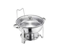 VEVOR Chauffe-plat Réchaud 4,7 L – Acier inoxydable, 2 bacs pleine grandeur, couvercle