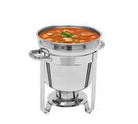 Chauffe-plat 7 l/7,4 Qt en acier inoxydable 201 avec support de combustible et couvercle, plaque de maintien au chaud pour buffet, fête, restauration, hôtel - Argenté, design robuste à 3 pieds, pièces