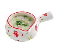 Chauffe-Plat Bébé En Céramique - Casserole Multifonctionnelle Motif Fraise Avec Poignée Unique | Chauffage Flamme Nue Pour Porridge Soupe Sucre | Mini Fondoir À Beurre Sauces Marmite Cuisson Rap