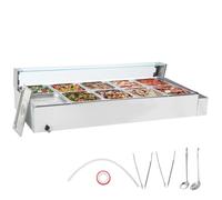 VEVOR Chauffe-Plat Buffet Bain-Marie Électrique 10 Bacs de 7,6 L Écran en Verre