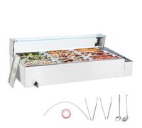 Chauffe-Plat Buffet à 9 Bacs de 4,7 L-VEVOR-1500 W-Acier Inoxydable-pour Réchauffer les Aliments Restauration Soirée Fête