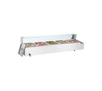 Chauffe-Plat Buffet Bain-Marie Electrique 5 Bacs de 7,6 L Ecran en Verre