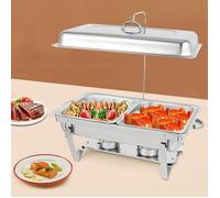 Chauffe - plat de cuisson - OUKANING - réchauffeur de nourriture avec couvercle - en acier inoxydable - 7.5L